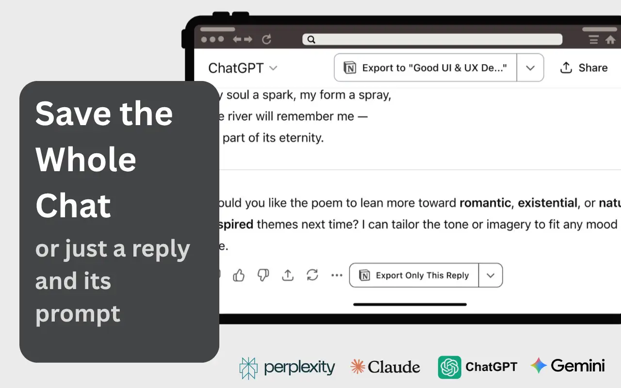 AI Chat to Notion screenshot